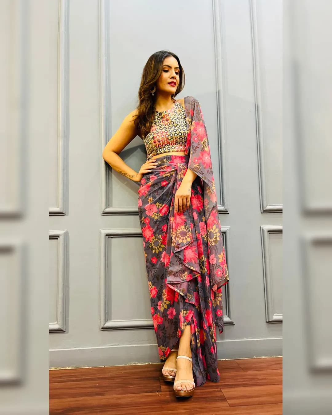 Sarong Drape Ready-to-Wear Saree with Halter Neck Blouse