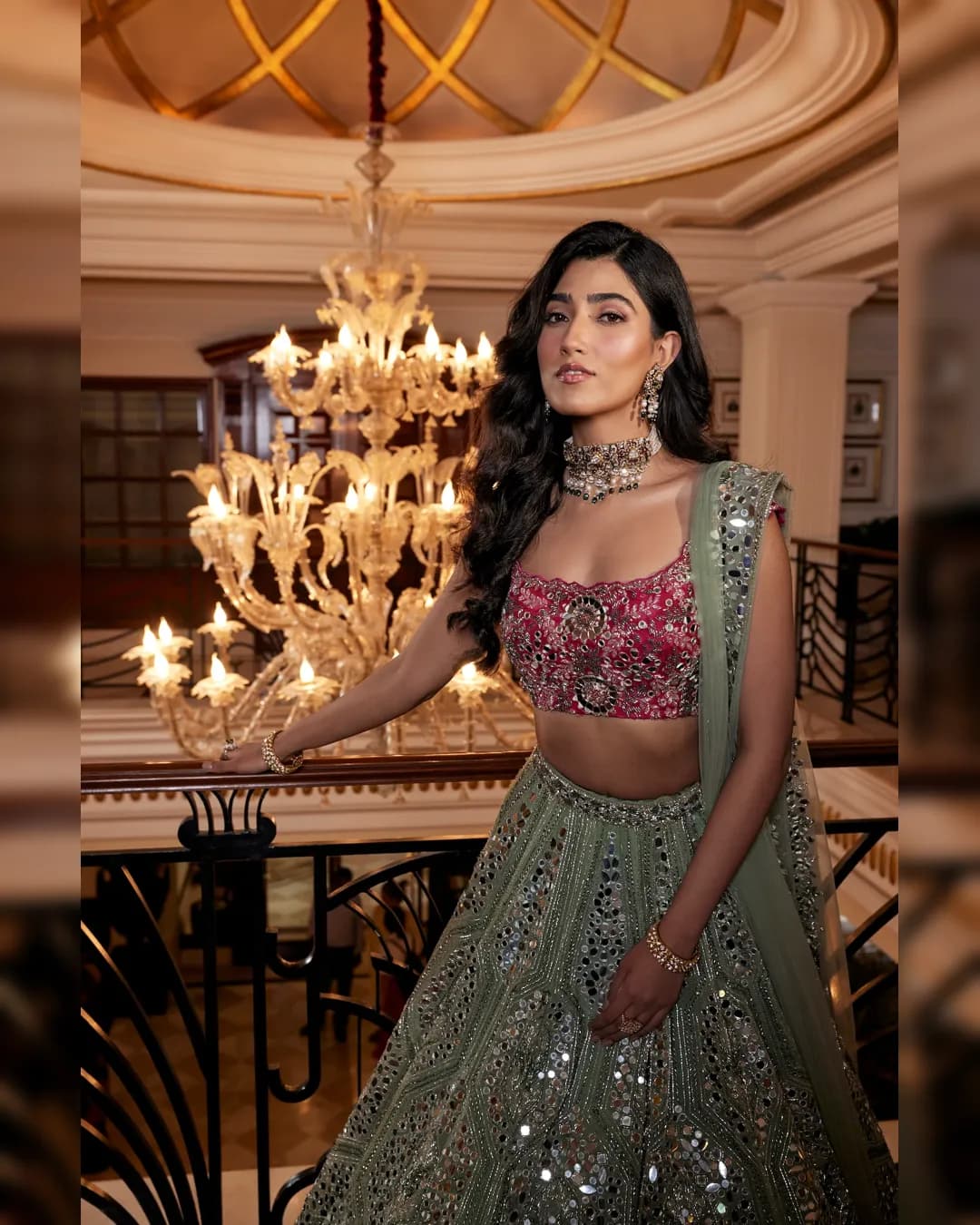 Premium Heavy Faux Georgette Lehenga Set with Exquisite Embellishments alternate view