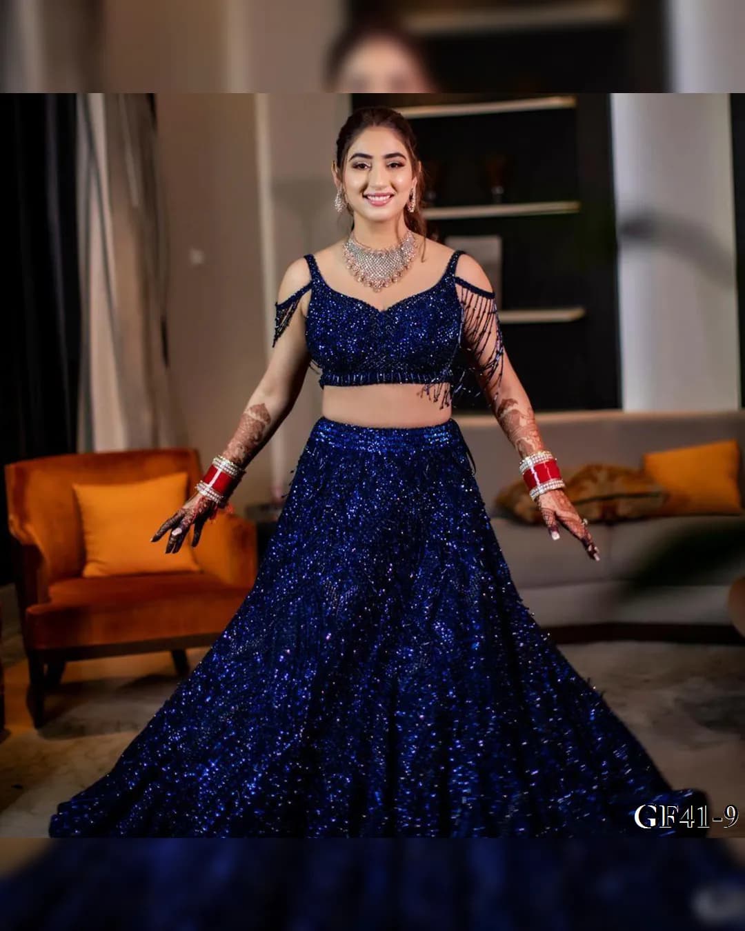 Elegant Velvet Lehenga Set with Sequence Embroidery Work