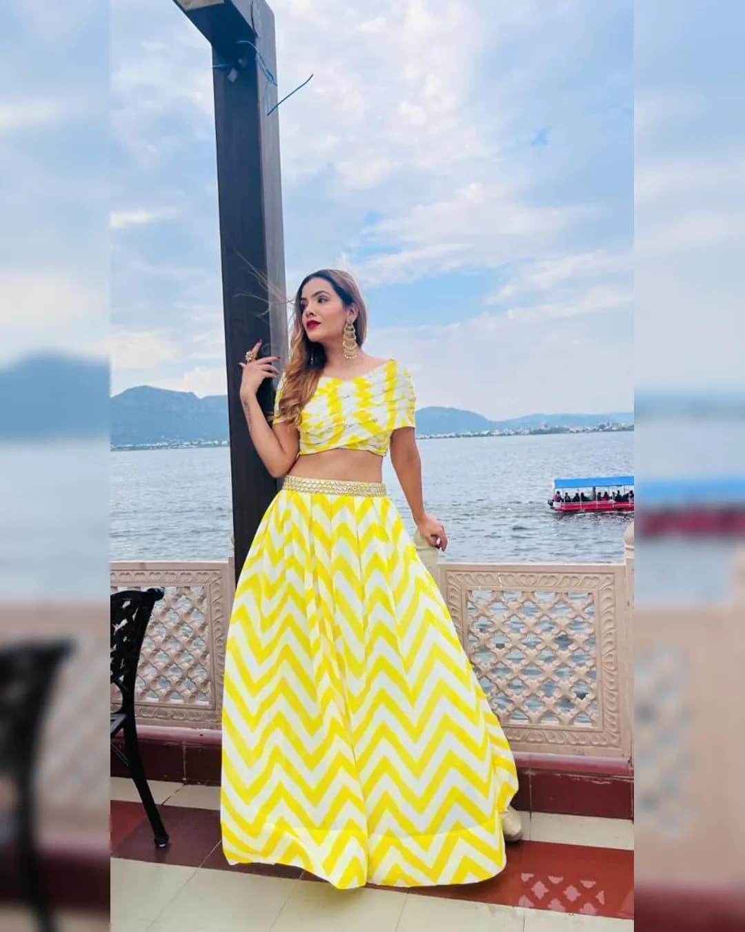 Exquisite Crush Drape Jumpsuit: Exclusive Couture for Cocktail Sangeet alternate view