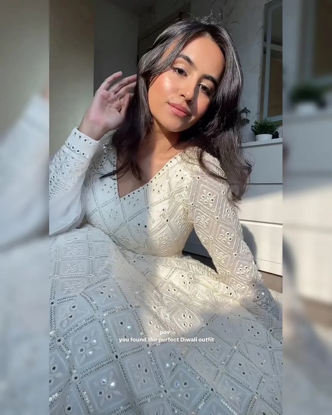 Lakhnavi Stitch Embroidered Faux Georgette Top with Matching Dupatta