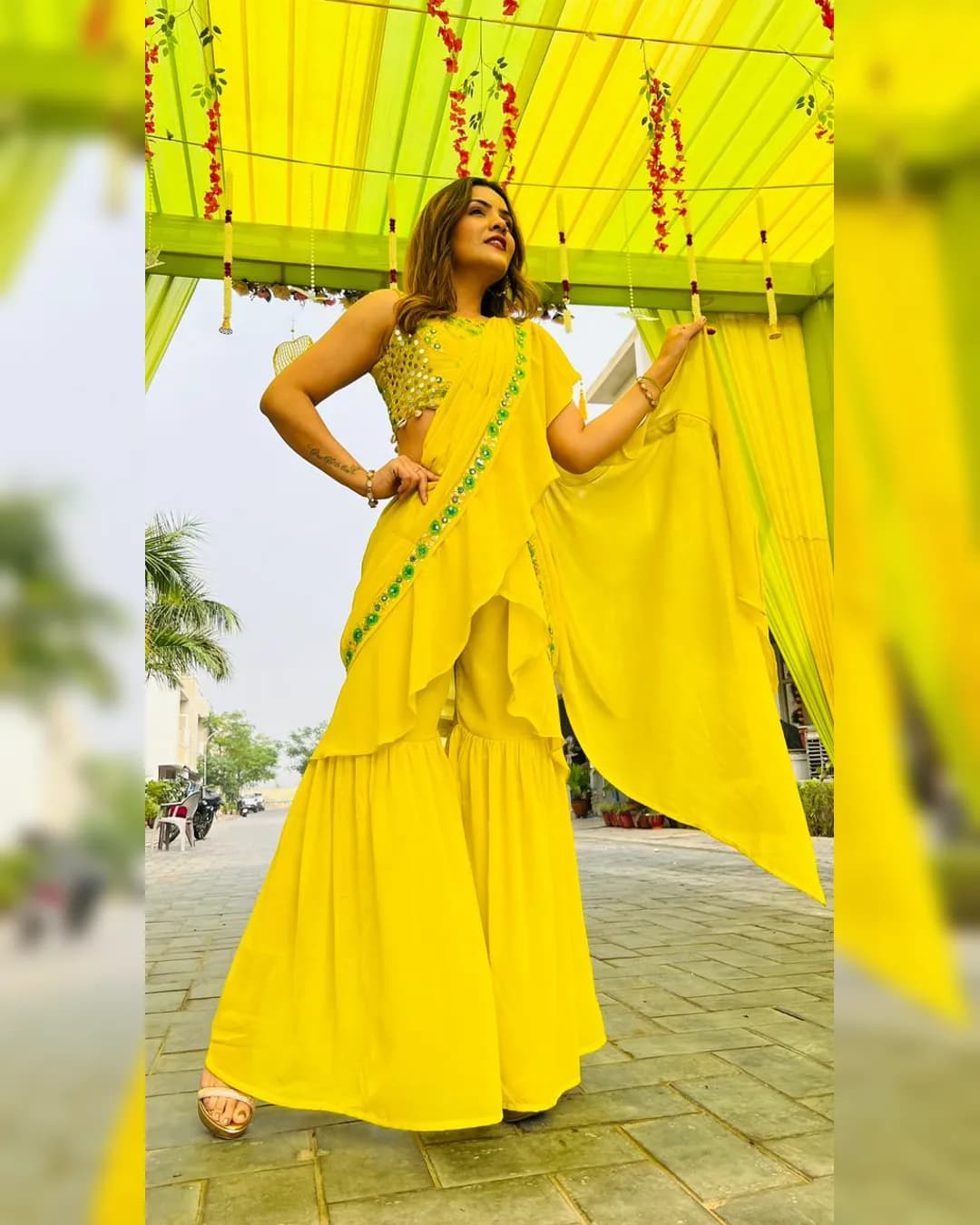 Garara Drape Ready-to-Wear Saree - Perfect for Weddings