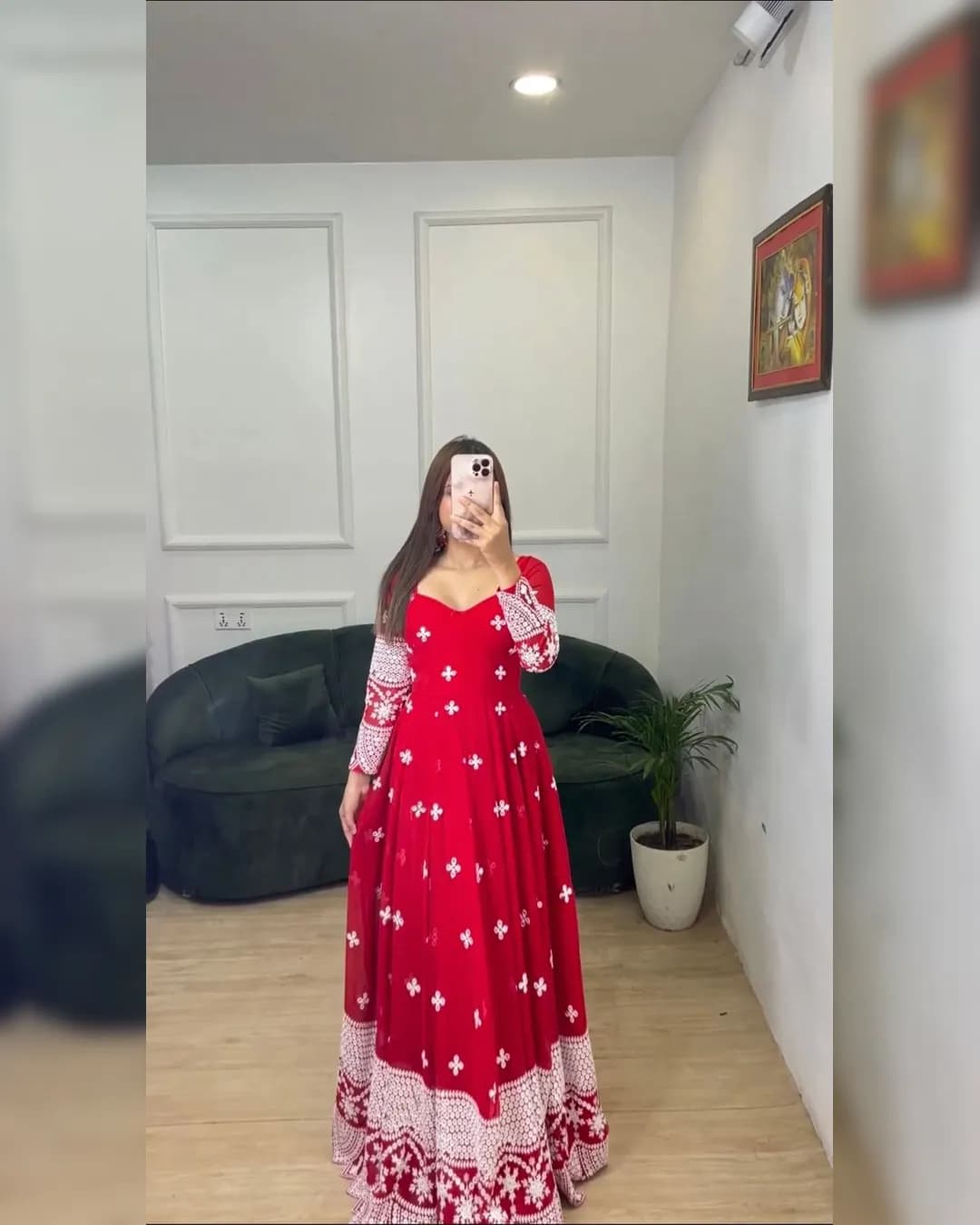 Elegance Redefined: Faux Georgette Designer Suit with Crepe Pent and Lace Dupatta alternate view