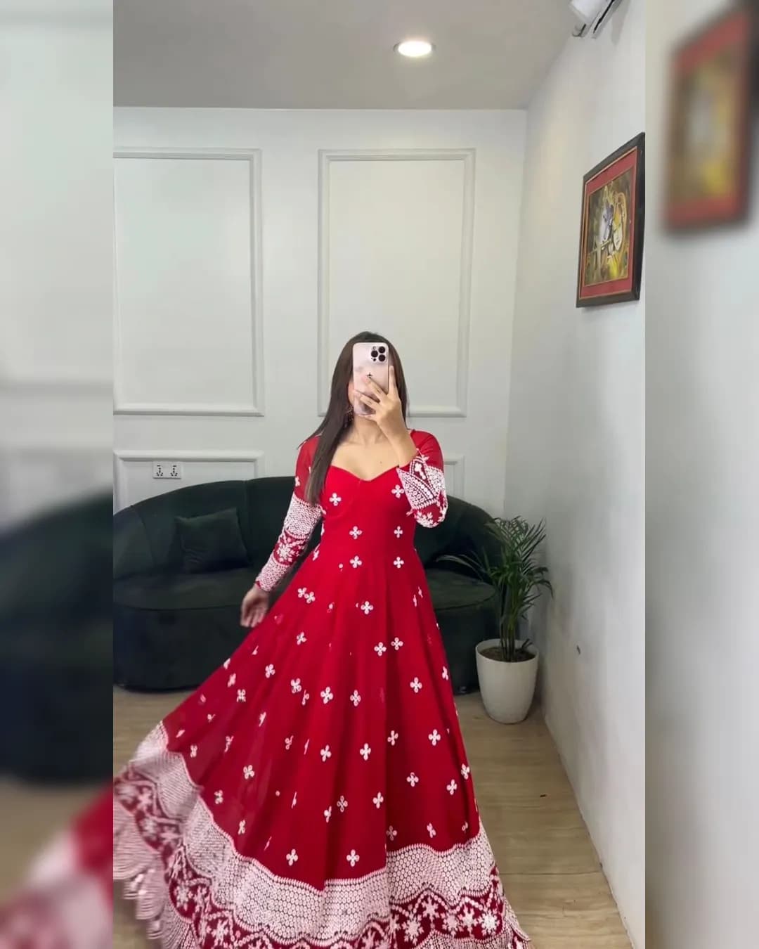 Elegance Redefined: Faux Georgette Designer Suit with Crepe Pent and Lace Dupatta