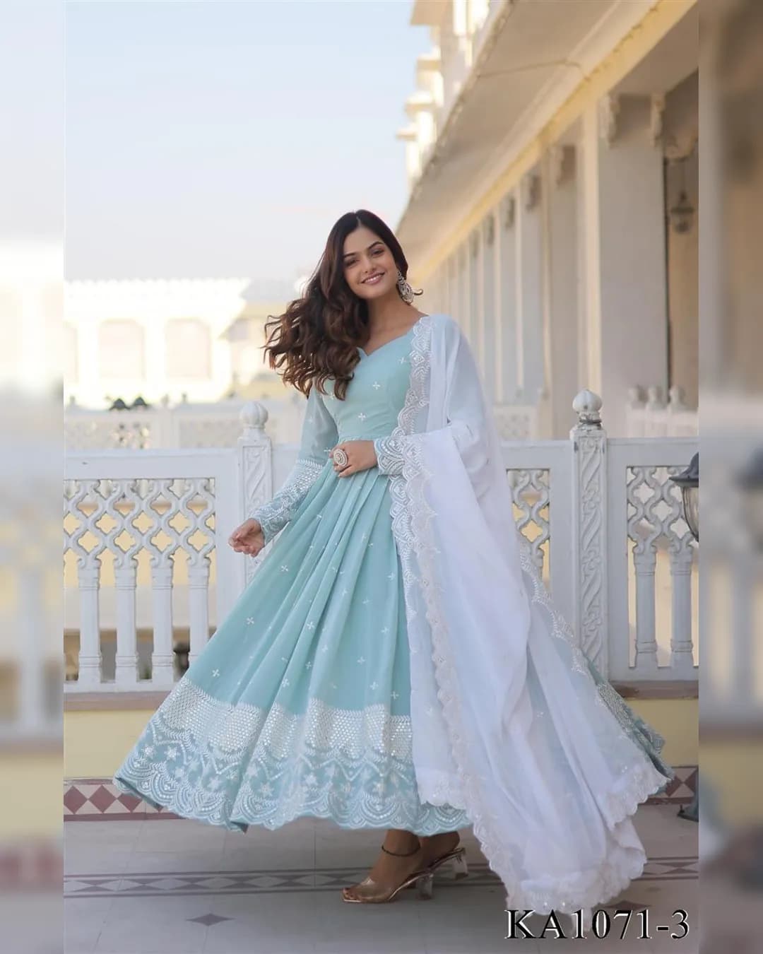 Enchanting Elegance - Fox Georgette Heavy Gown