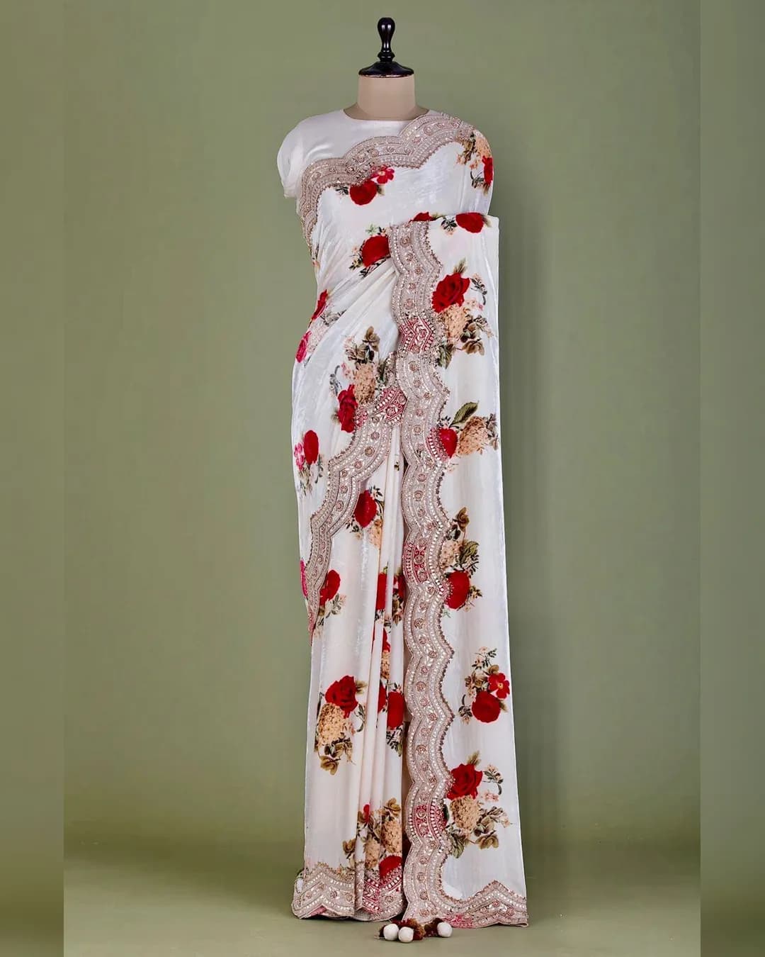 Timeless Elegance - Georgette Saree with Digital Print and Sequin Embroidery