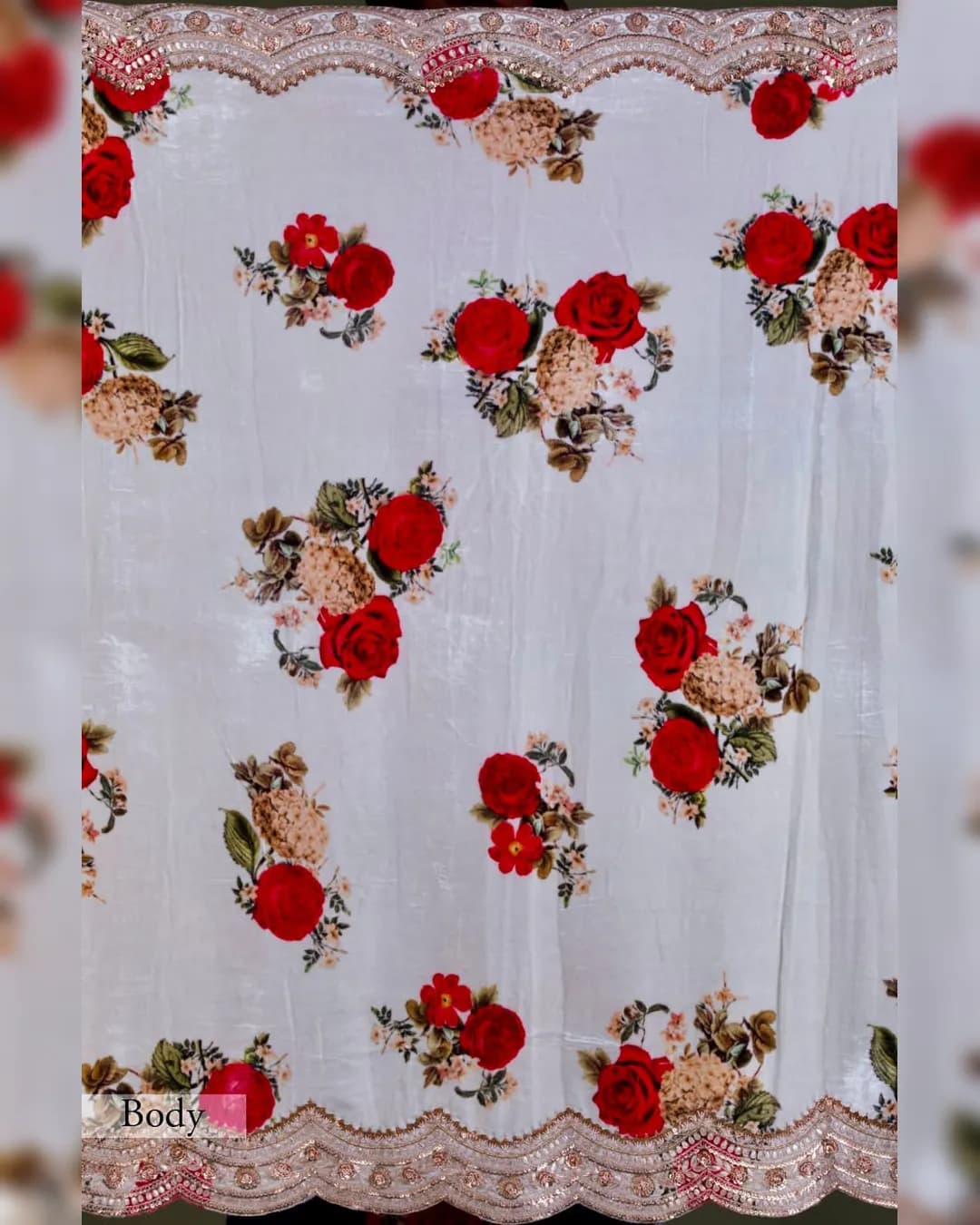 Timeless Elegance - Georgette Saree with Digital Print and Sequin Embroidery alternate view