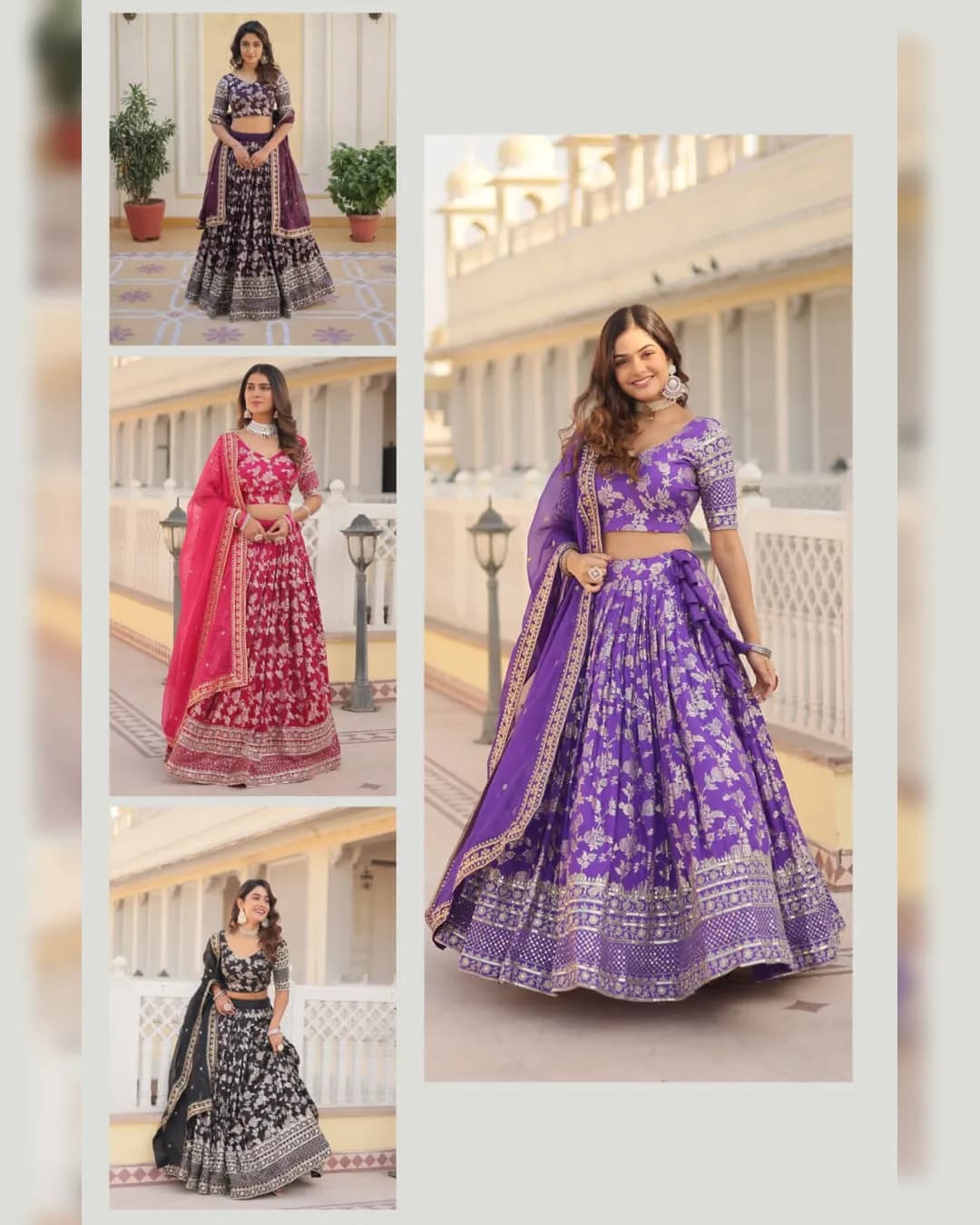 Designer Dyeable Pure Viscose Jacquard Lehenga Choli & Dupatta Set alternate view