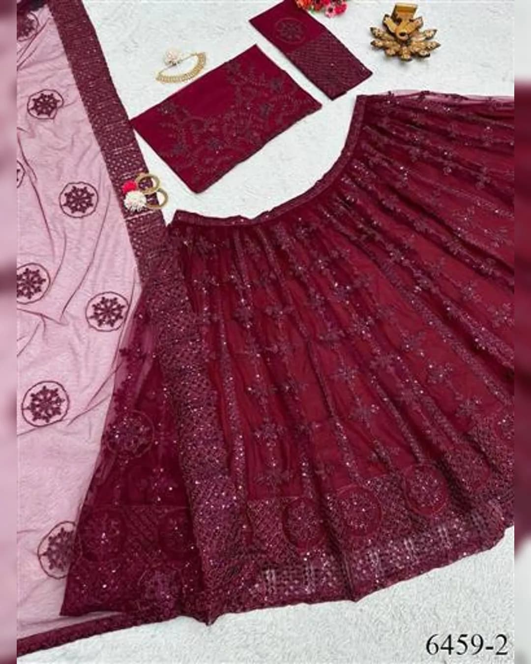 Enchanting Net Elegance Lehenga Set alternate view