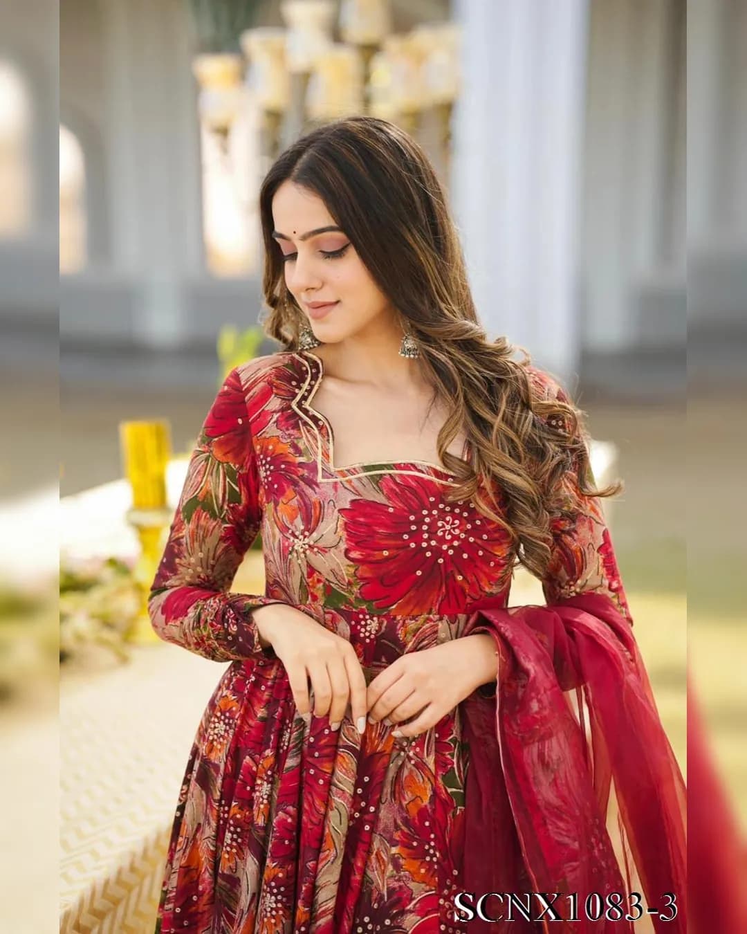 Trendsetting Pure Organza Silk Anarkali Ensemble alternate view