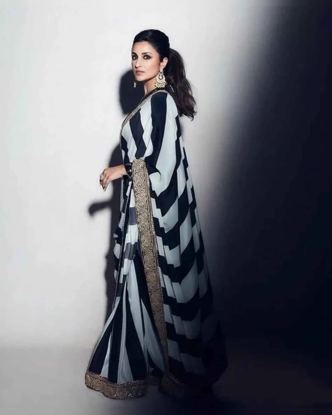 Exquisite Heavy Georgette Silk Saree with Intricate Embellishments