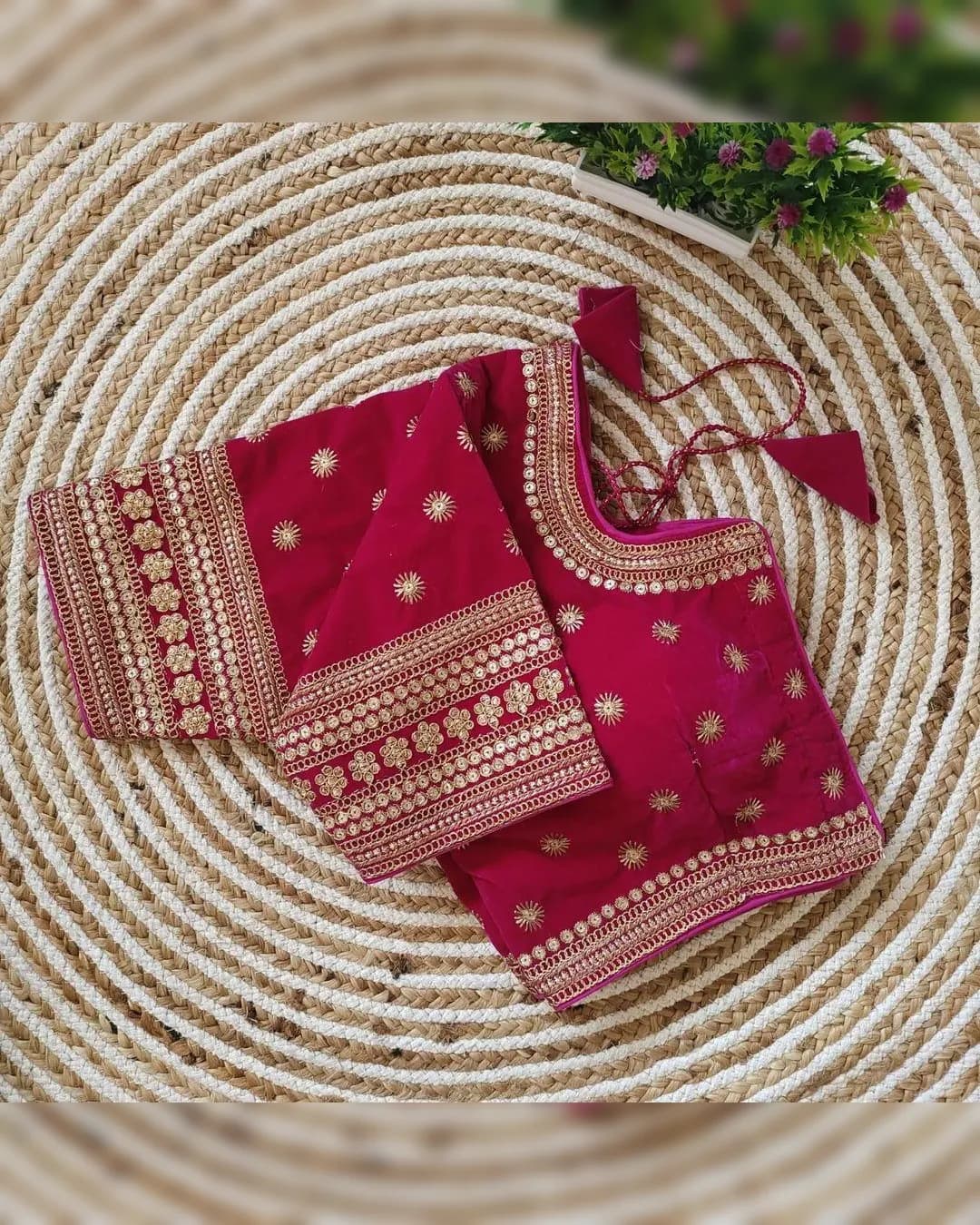 Luxurious Wedding Collection Velvet Blouses with Heavy Embroidery alternate view