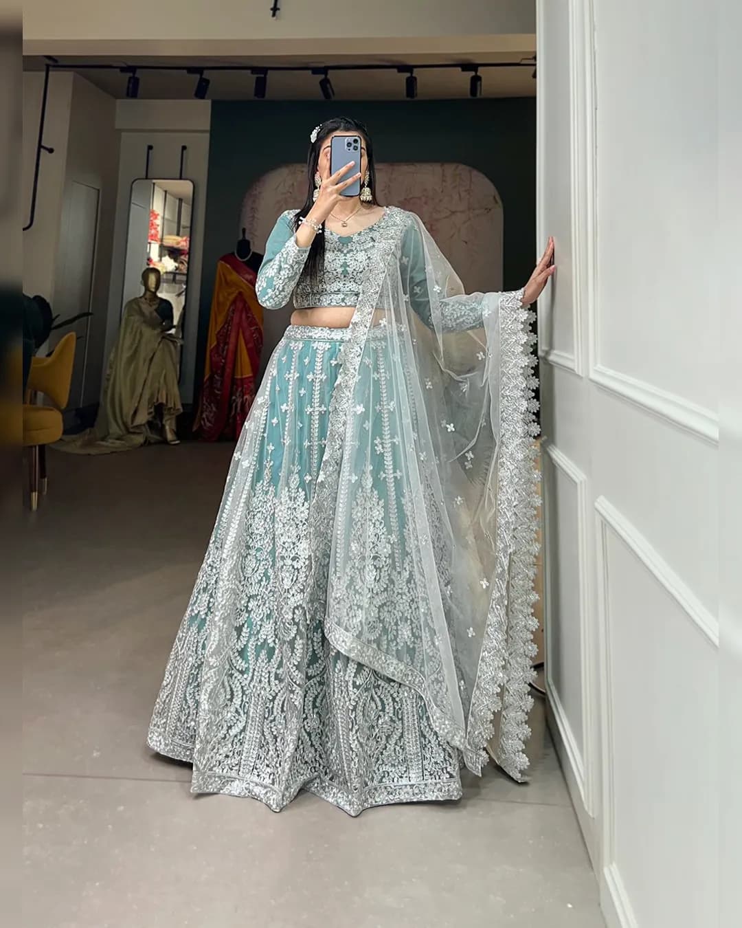 Celestial Radiance Lehenga Choli Set: Embrace Tradition with Elegance