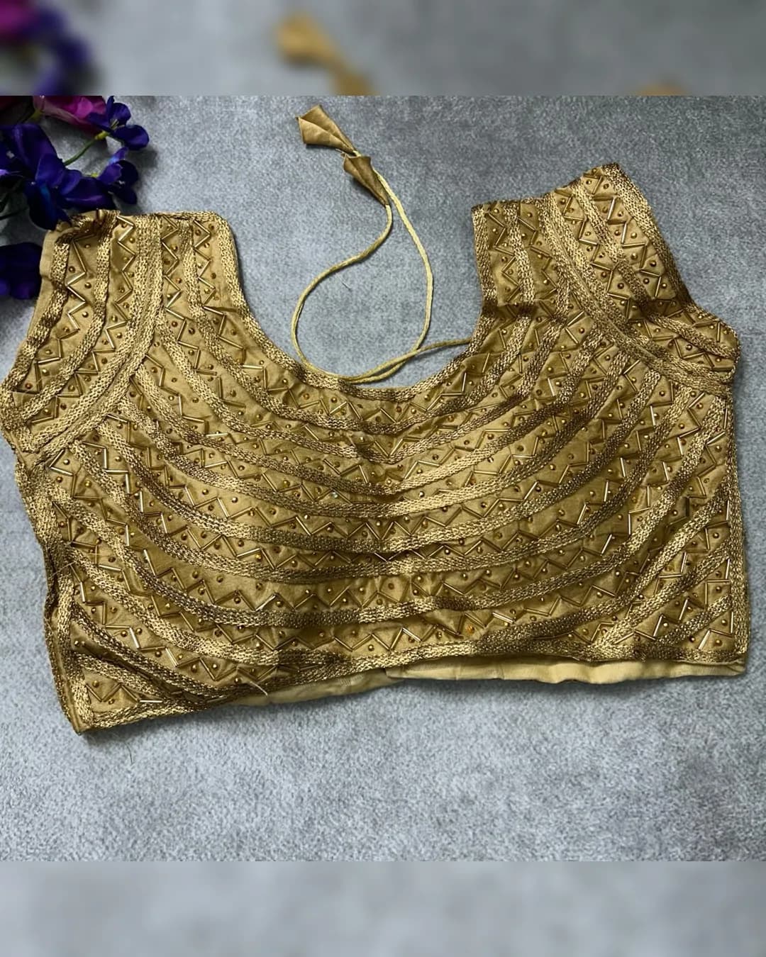 Exquisite Handcrafted Pearl Work Pure Silk Blouse