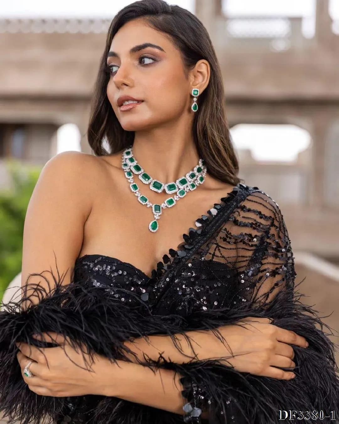 Radiant Mono Net Saree with Sequins Embroidery Work alternate view