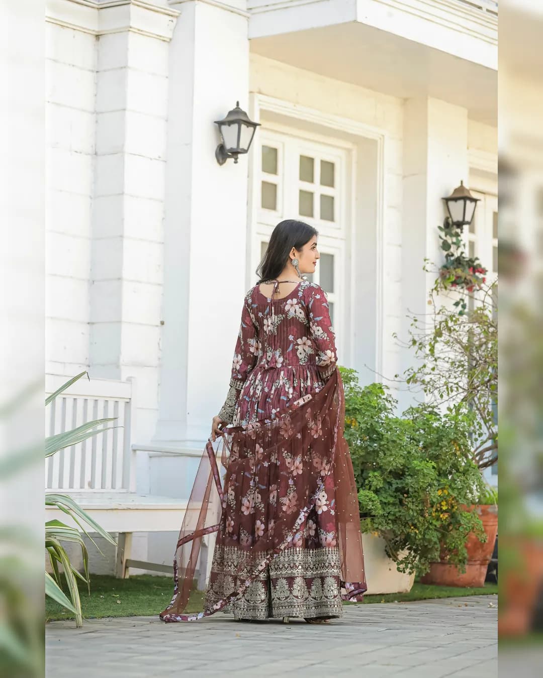 Exquisite Chiffon Printed Gown with Sequence Work Collection alternate view
