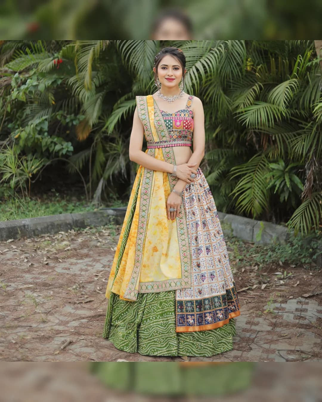 Radiant Bandhej Patola Foil Print Lehenga Choli Ensemble