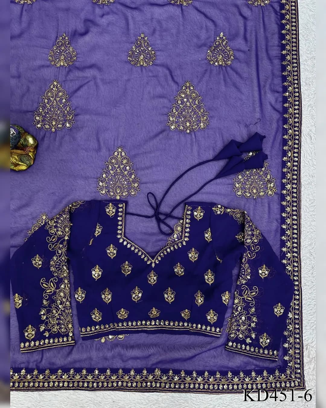 Luxe Georgette Saree with Intricate Thread and Sequence Work alternate view