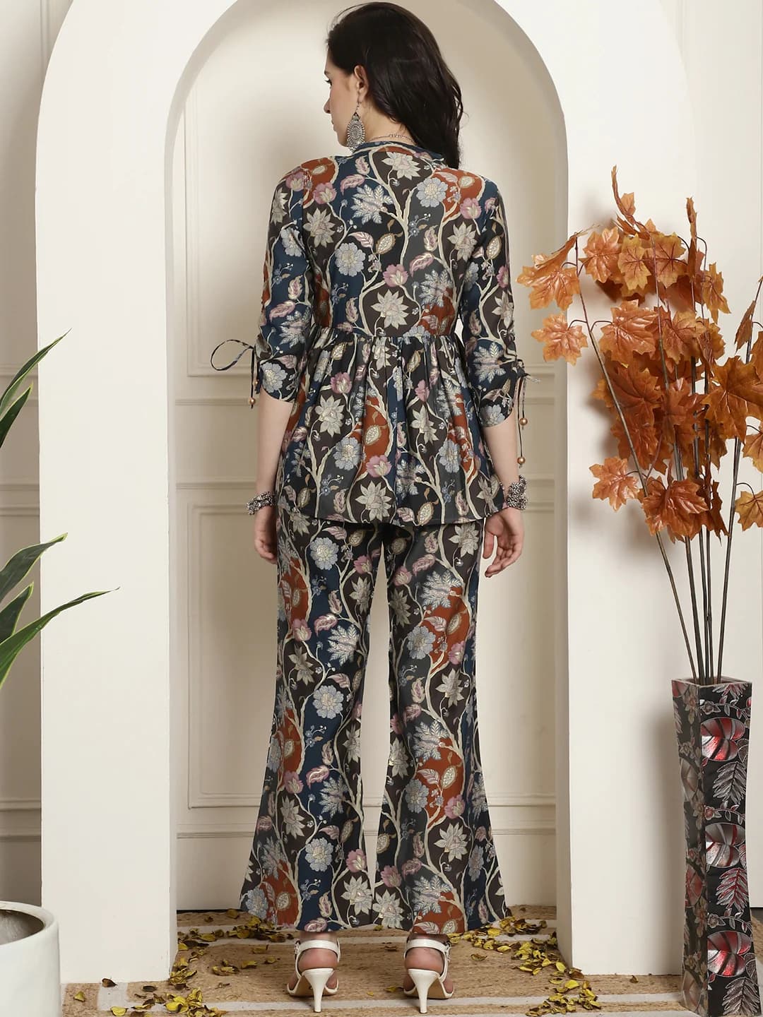 Floral Harmony Ensemble - Chanderi Co-ord Set alternate view