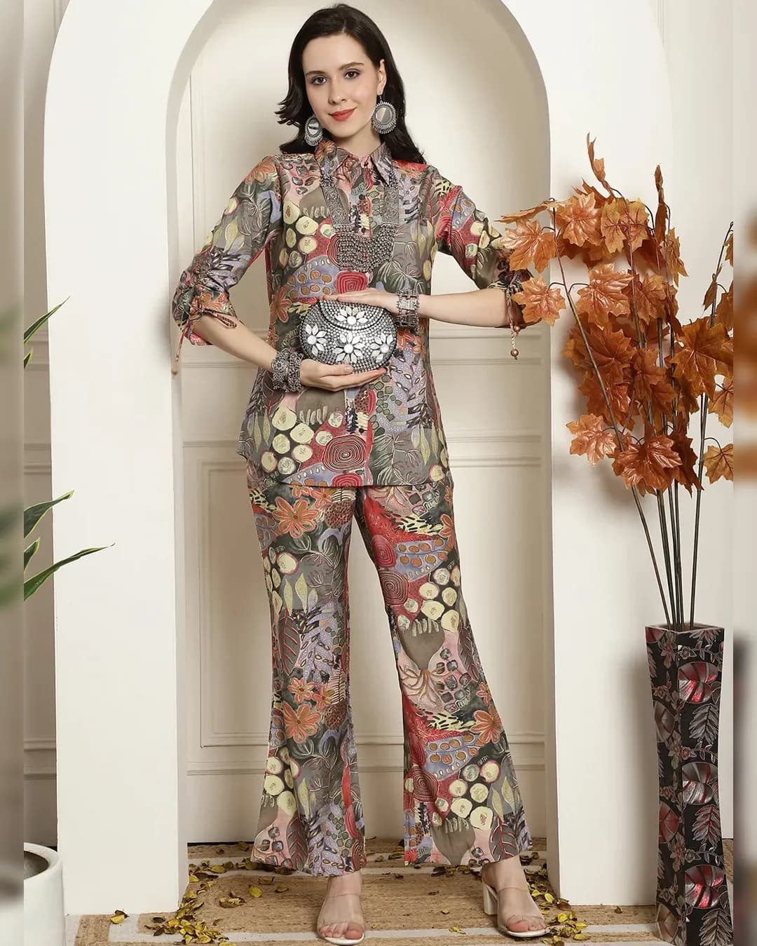 Pink Petal Ensemble - Chanderi Silk Co-ord Set