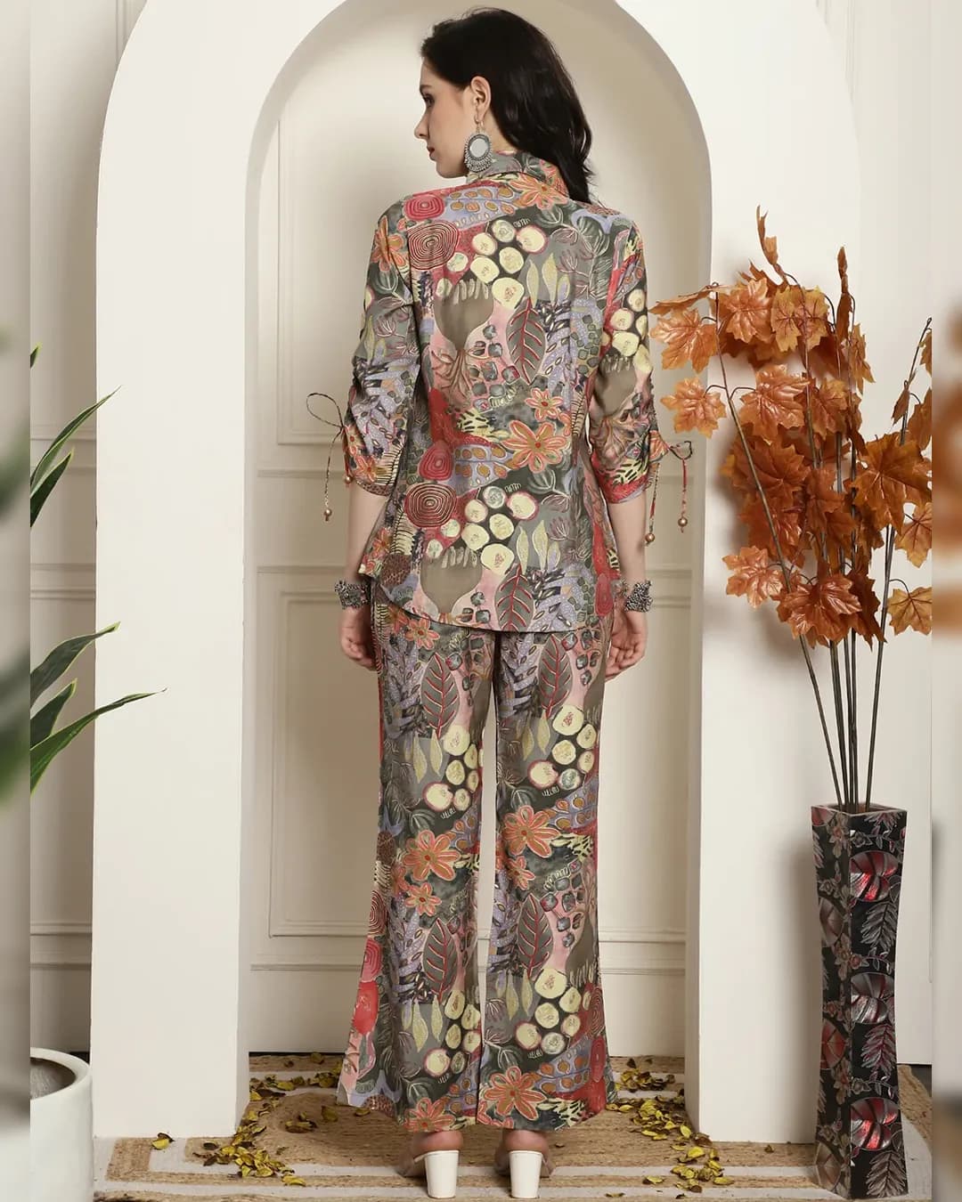 Pink Petal Ensemble - Chanderi Silk Co-ord Set alternate view