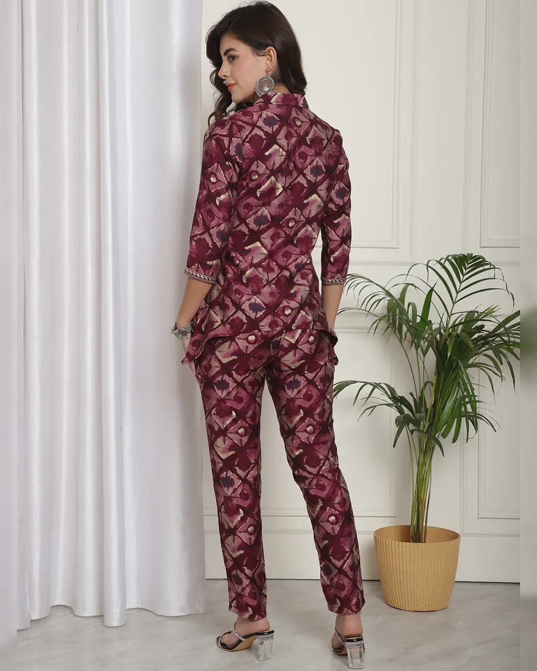 Royal Orchid Ensemble - Chanderi Silk Co-ord Set alternate view