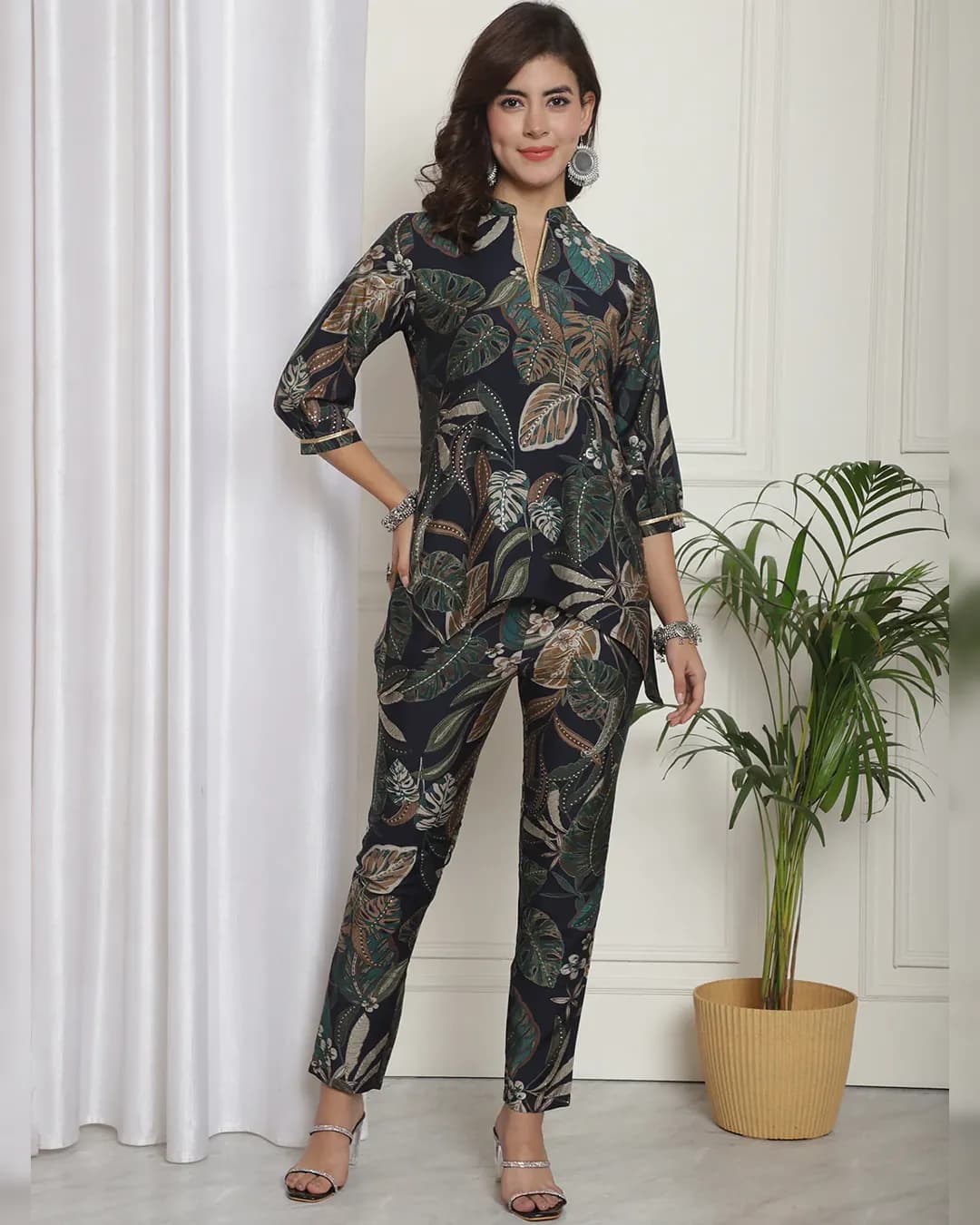 Midnight Blossom Co-ords - Navy Floral Ensemble