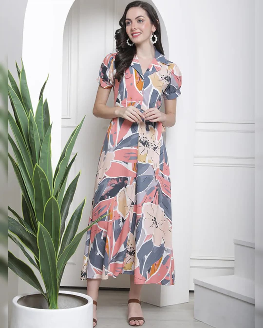 Blossom Bloom: Floral Print Fit & Flare Maxi Dress alternate view