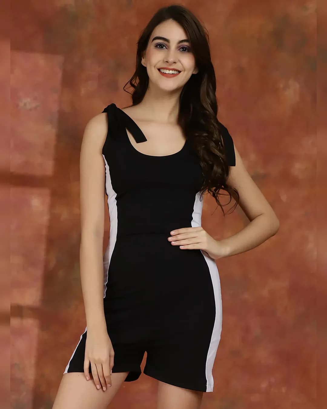 Sleek Stripes: Black Striped Legsuit