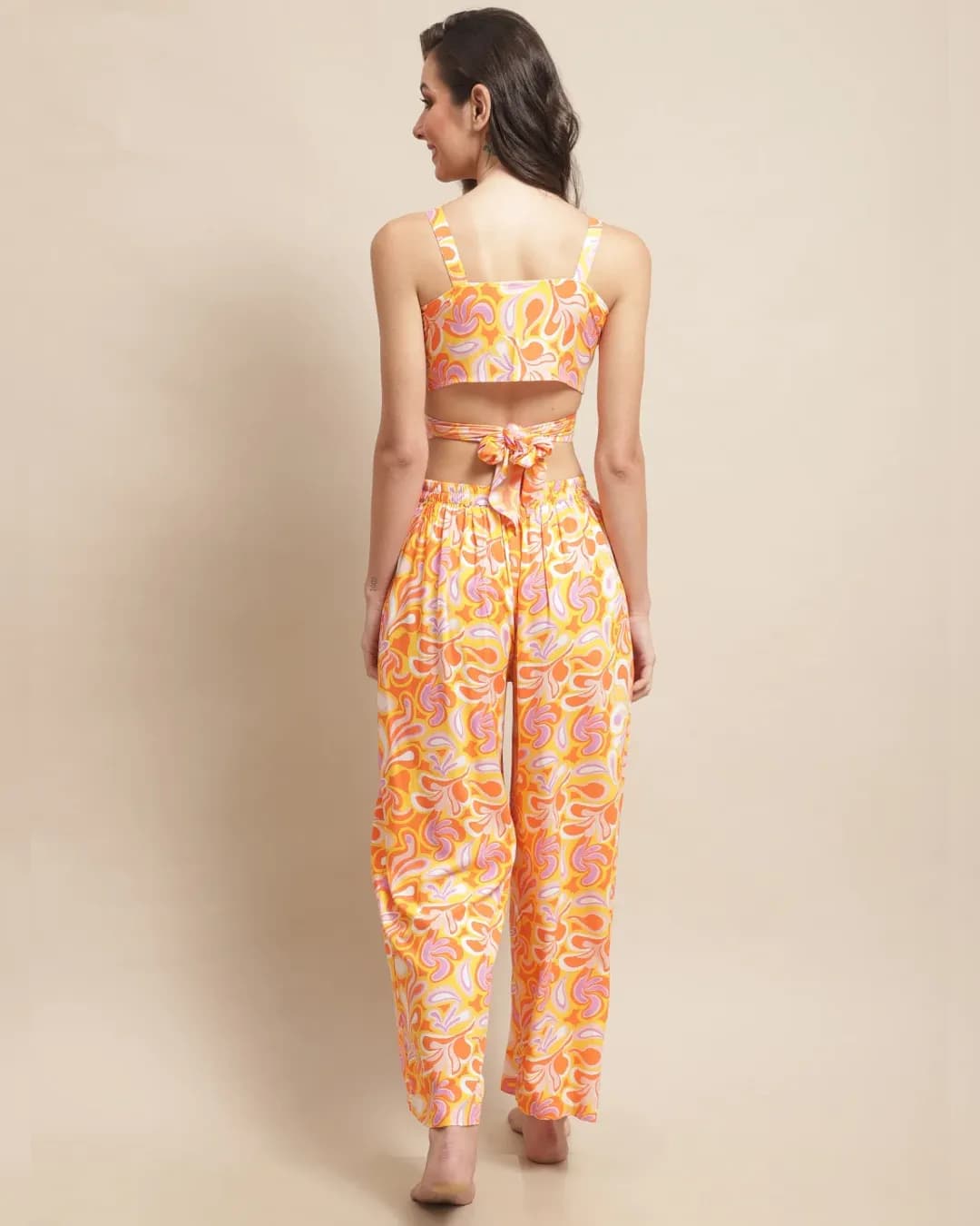 Sun-kissed Bliss: Soft Rayon Abstract Beachwear Set alternate view