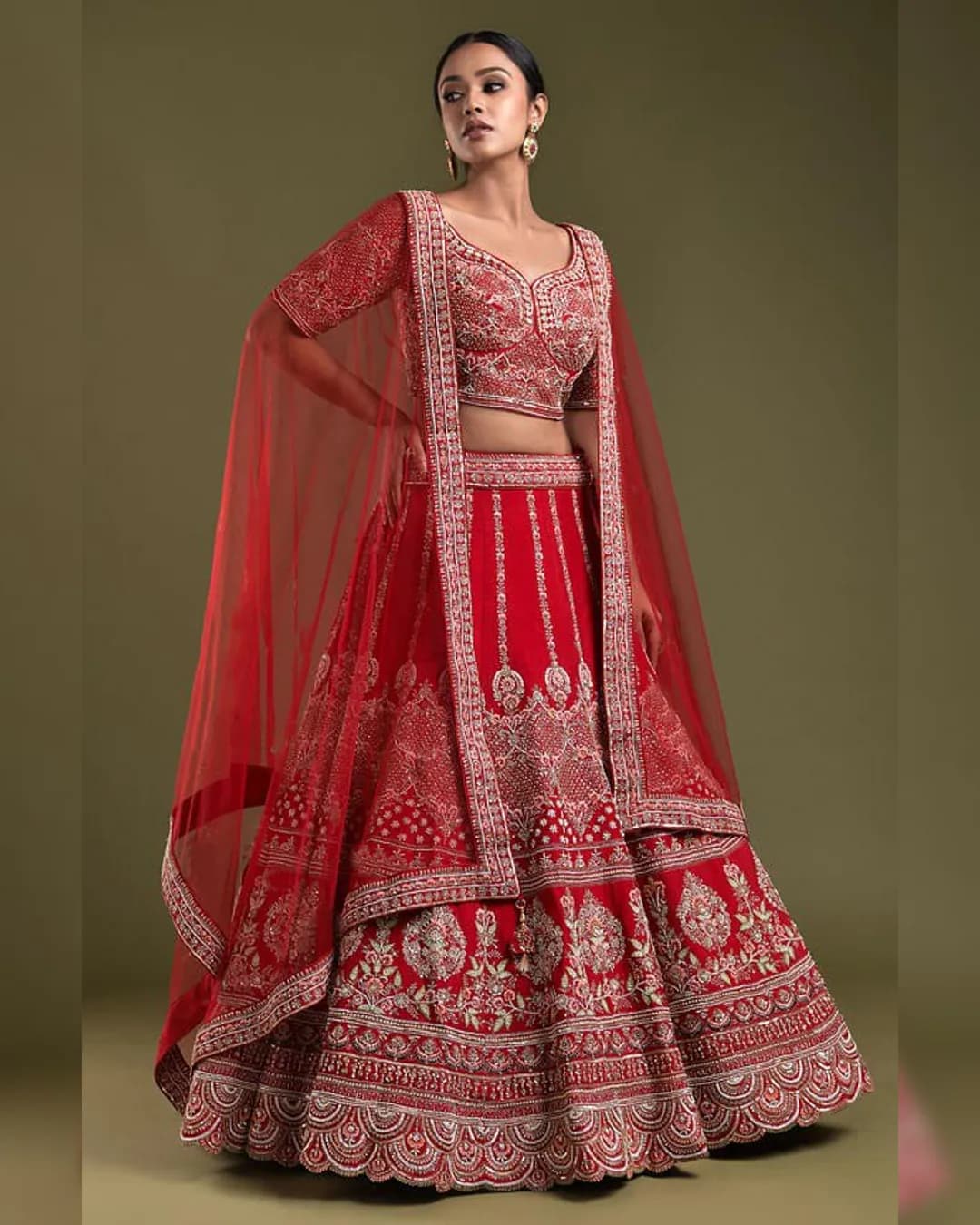 Regal Charm Satin Lehenga Choli with Embroidered Dupatta
