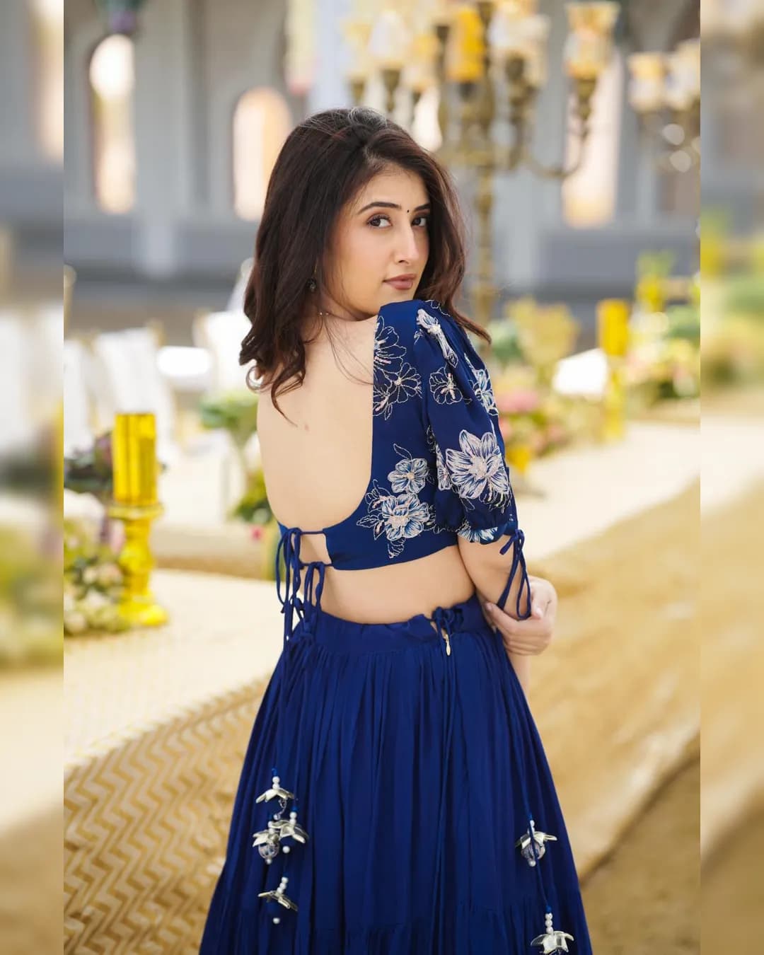 Exquisite Ruffled Faux Georgette Lehenga Set 🌸💫 alternate view