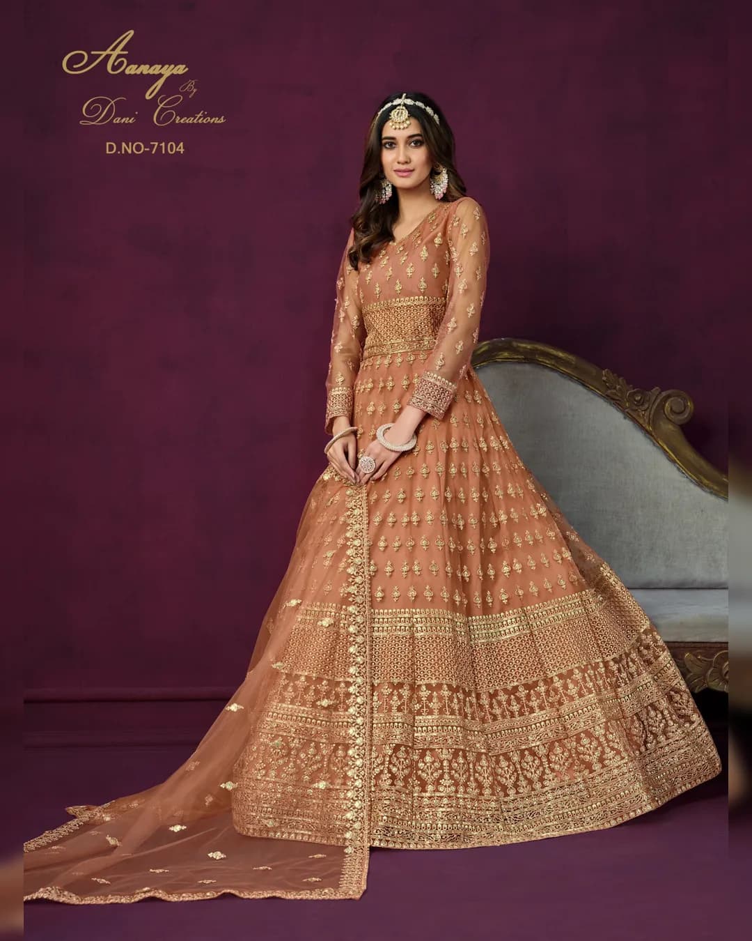 Elegant Net Top with Santool Inner/Bottom and Net Dupatta alternate view