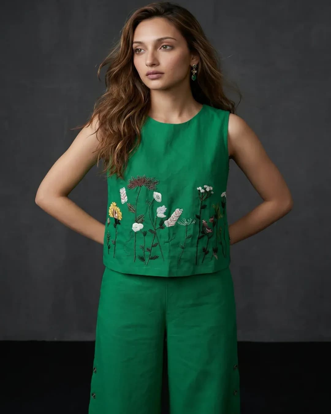 Stylish Comfort Cotton Top & Palazzo Set with Embroidery alternate view