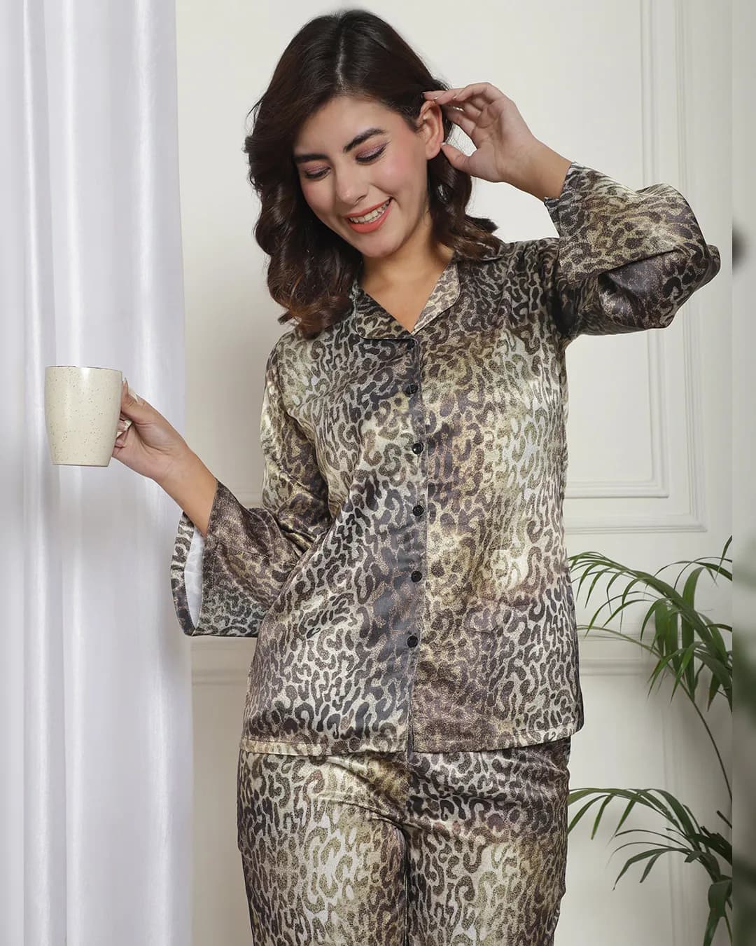 Satin Printed Night Suit for Women alternate view