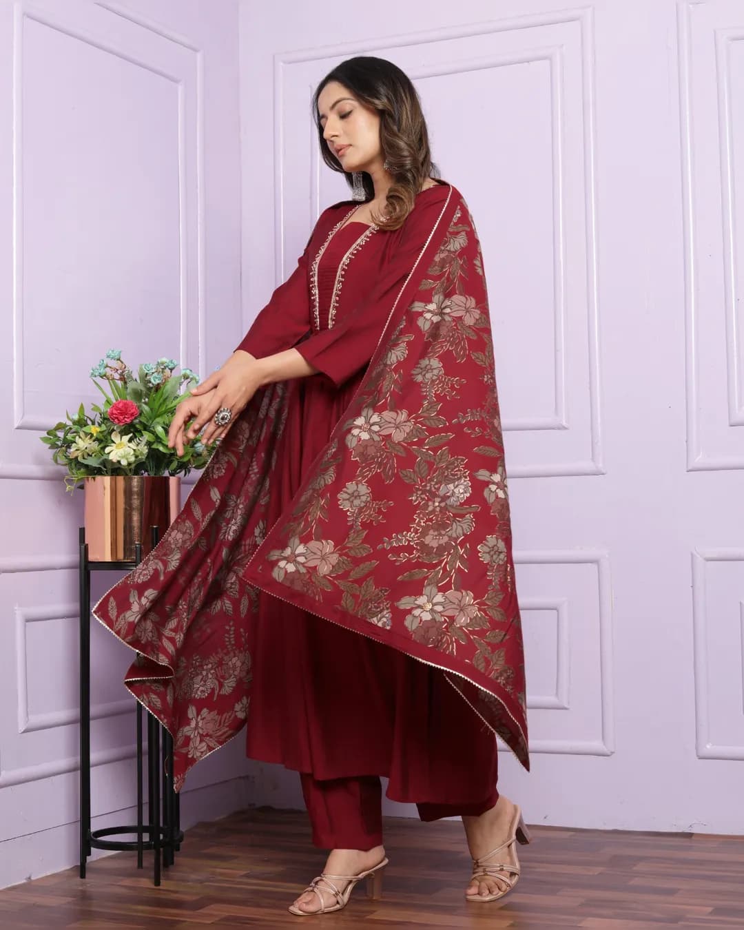 Elegant Modal Silk Kurta Set With Dupatta alternate view