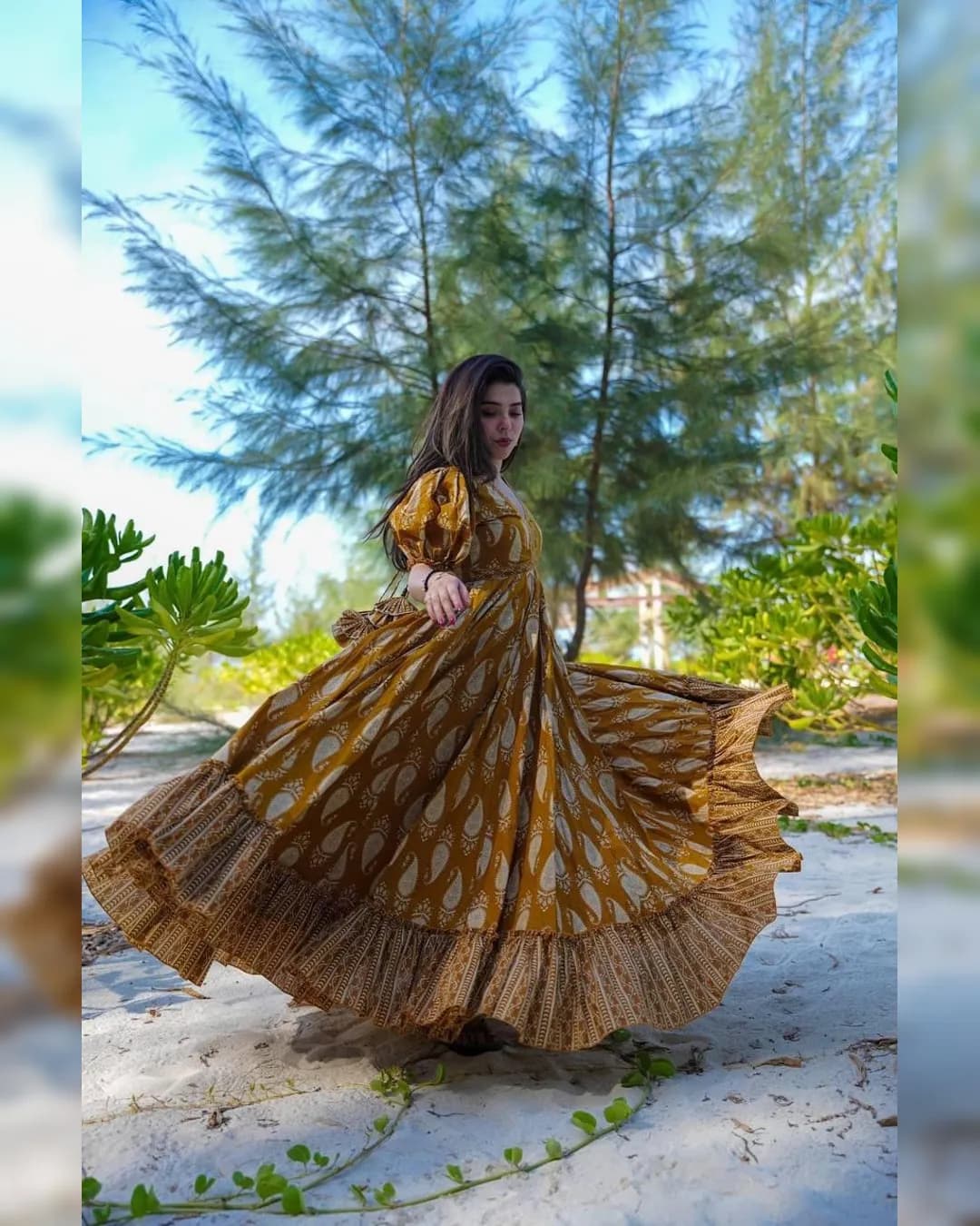 Elegant Muslin Cotton Maxi Dress with Insulated Cups alternate view