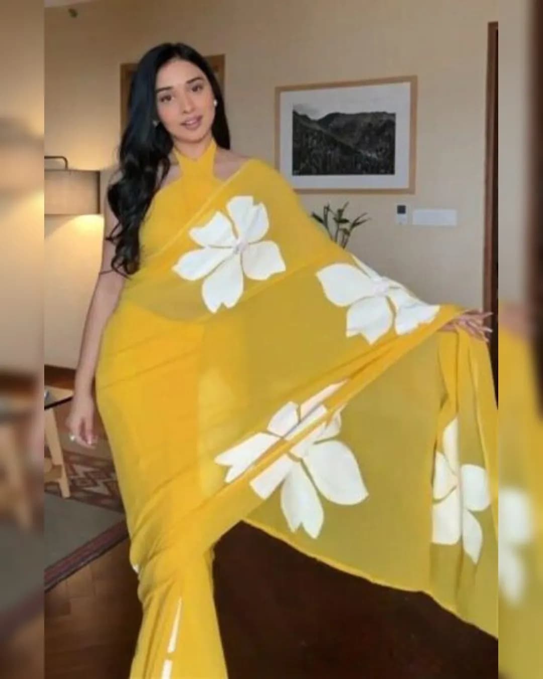 Haldi Special Digital Printed Ready-To-Wear Saree