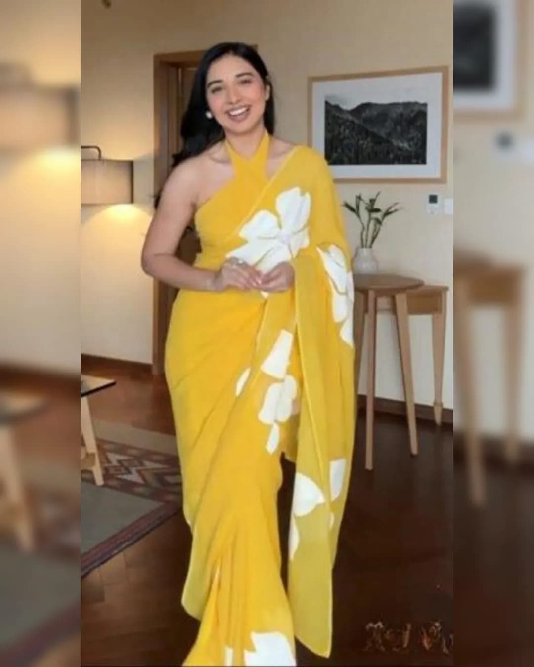 Haldi Special Digital Printed Ready-To-Wear Saree alternate view