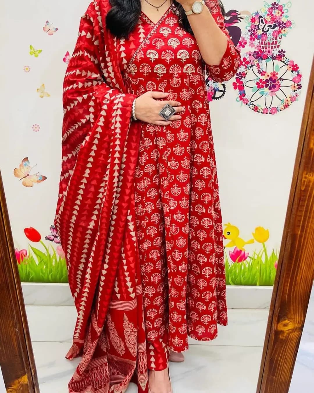 Dreamy Angrakha Suit: Saganeri Block Print alternate view