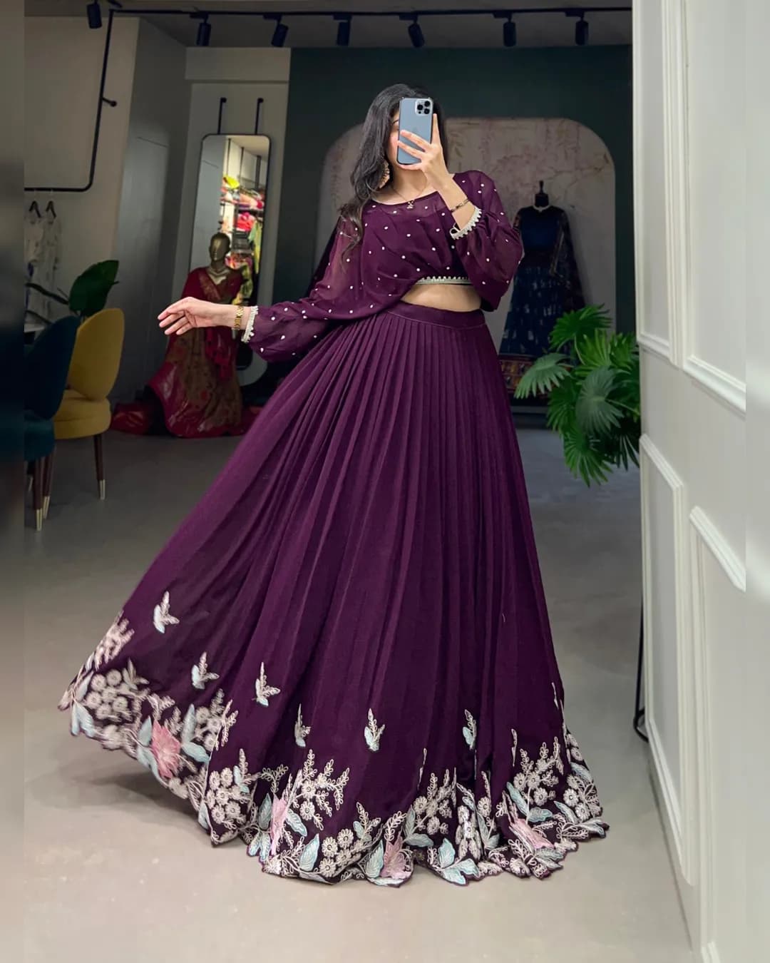 Wedding Special Lehenga Set with Georgette Lehenga and Top