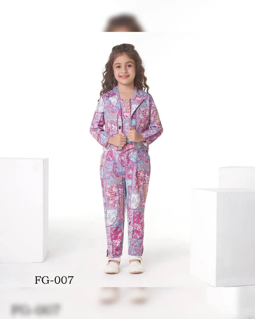 Baby Girl Kids Wear New Crop Top & Pant with Blazer alternate view