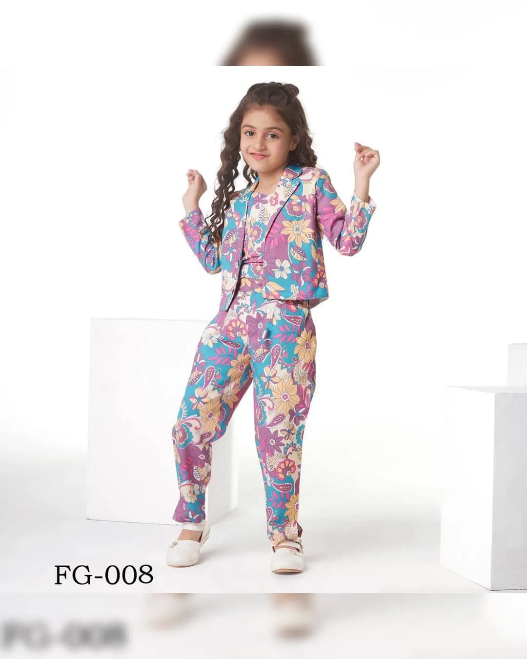 Baby Girl Kids Wear New Crop Top & Pant with Blazer