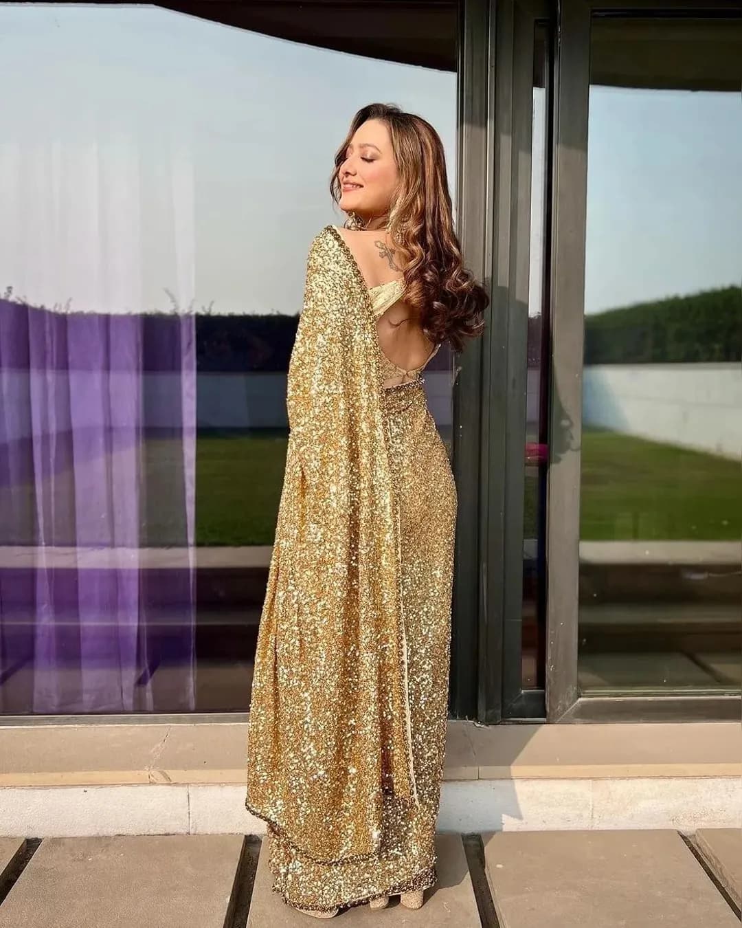 Georgette Saree with Intricate Embroidery and Sequin Work