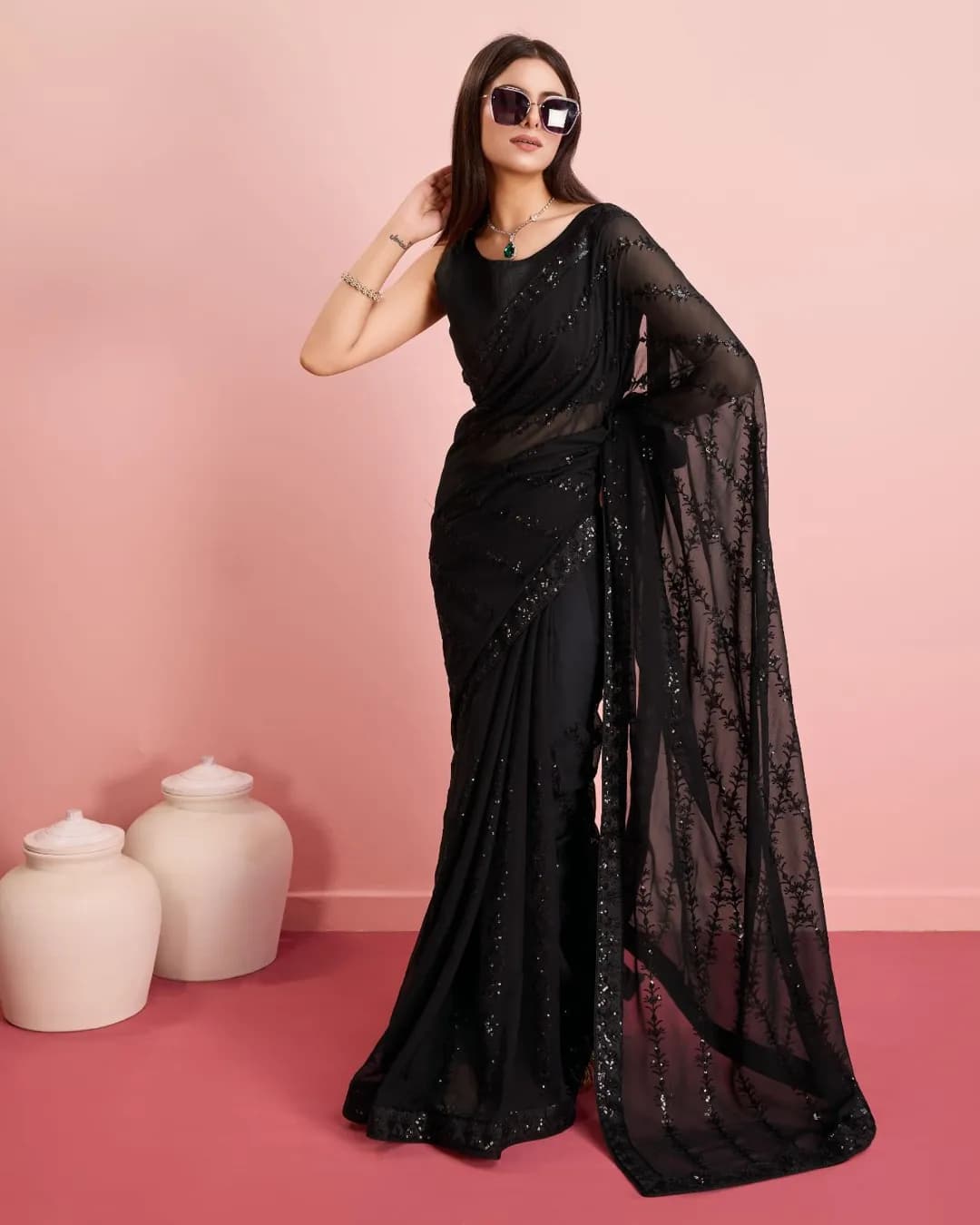 Party Wear Soft Premium Georgette Saree