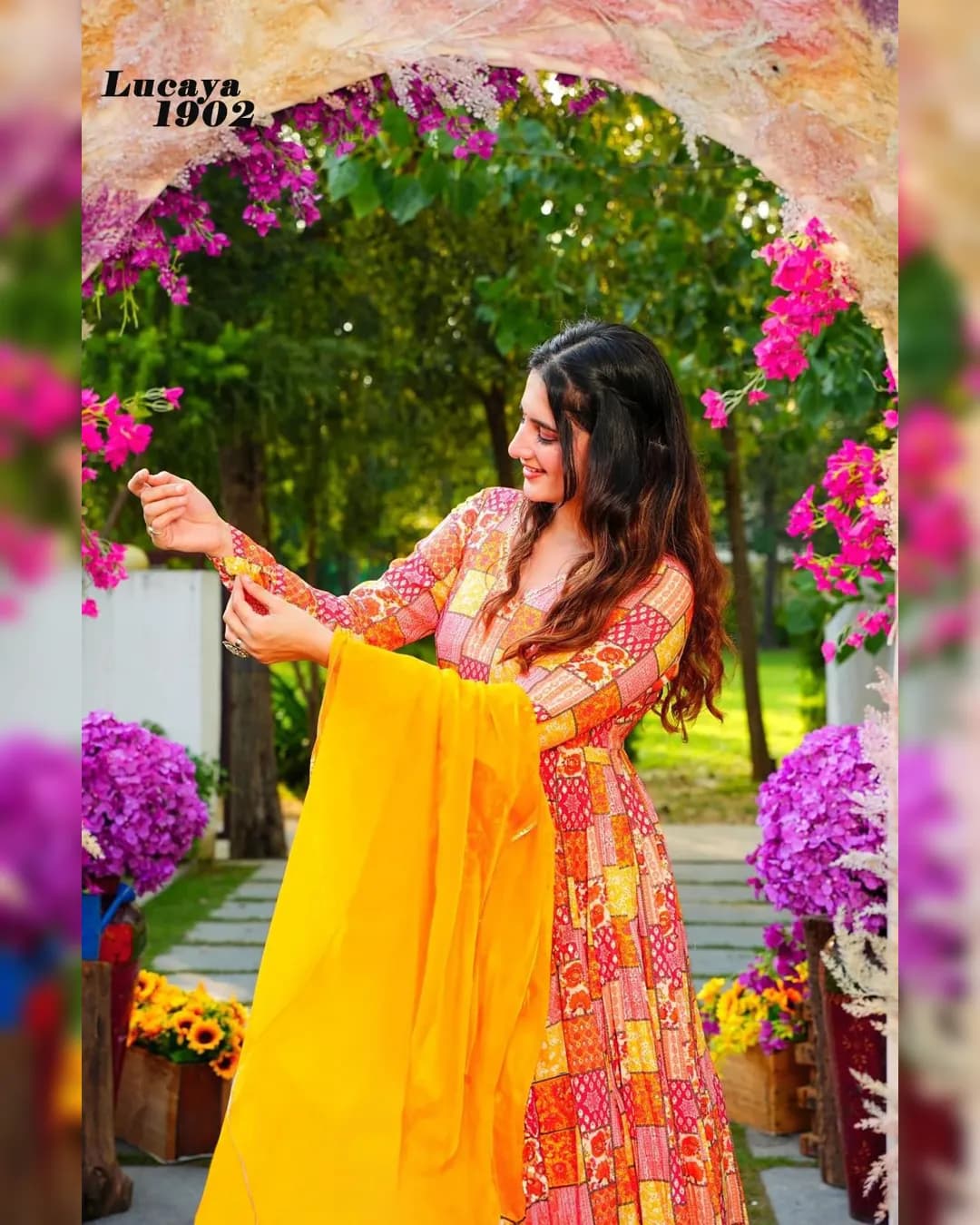 Stunning Digital Printed Anarkali Ethnic Gown Set Collection By Sapnaaz alternate view