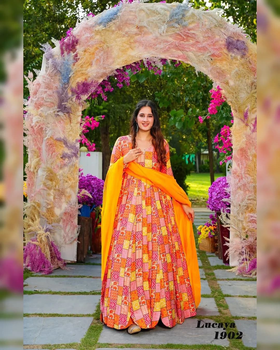 Stunning Digital Printed Anarkali Ethnic Gown Set Collection By Sapnaaz