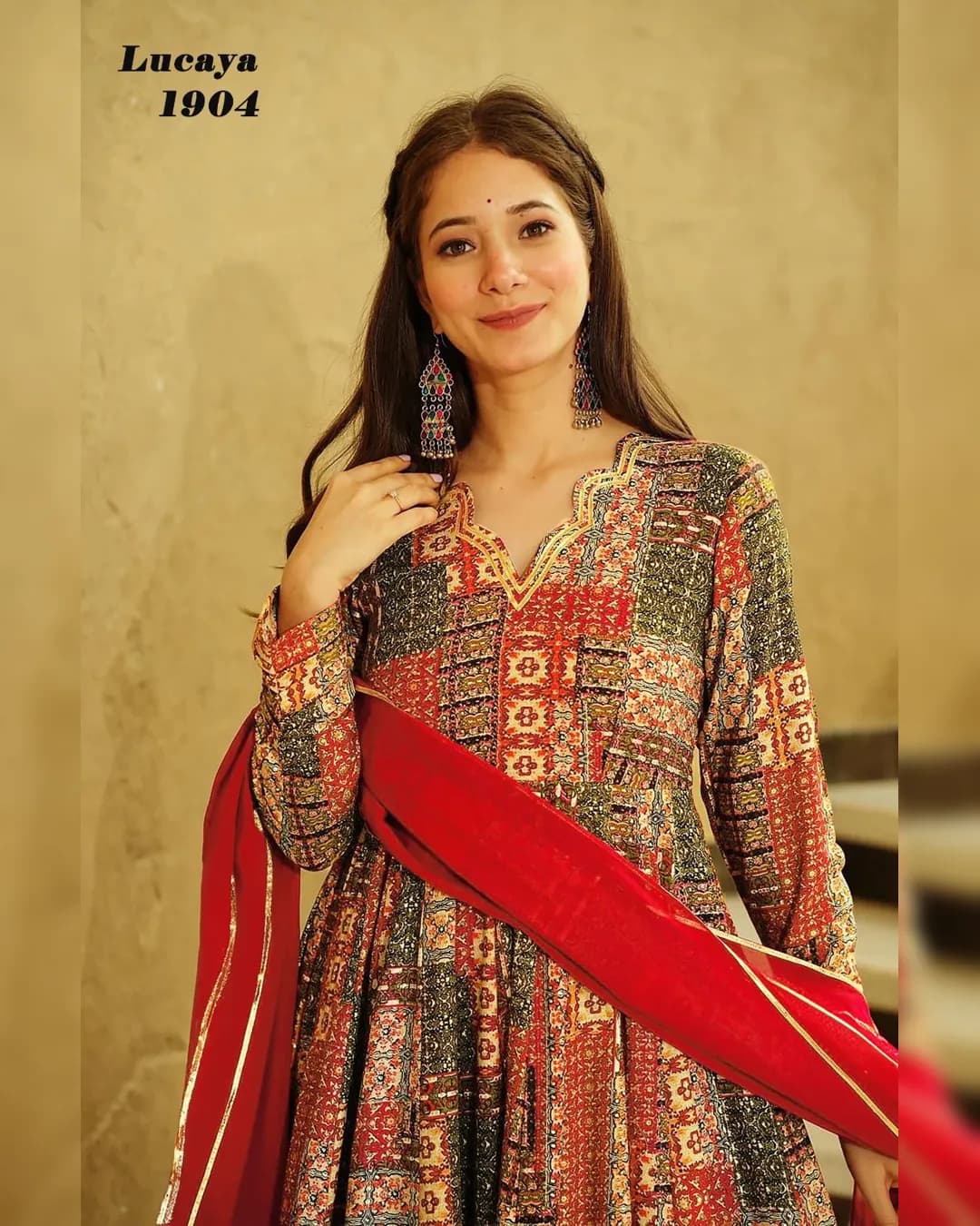 Stunning Digital Printed Ethnic Anarkali Gown Set Collection ⛱️ alternate view