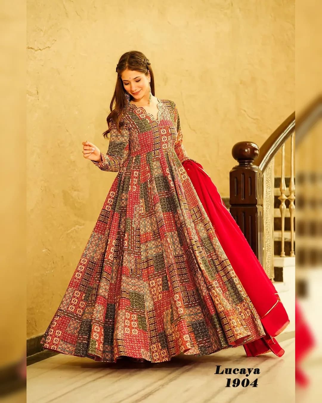 Stunning Digital Printed Ethnic Anarkali Gown Set Collection ⛱️