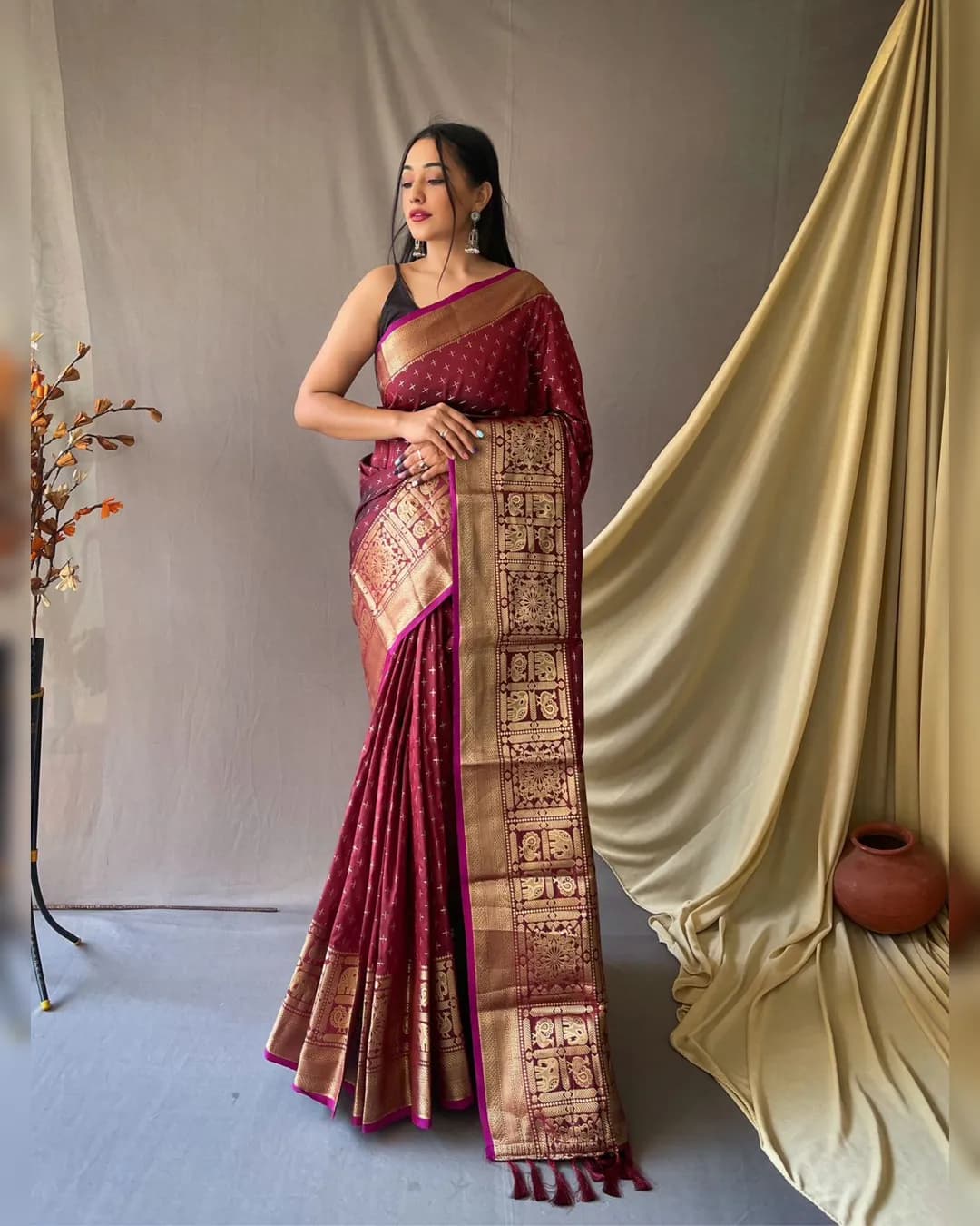 Exquisite Handloom Kanjeevaram Sarees By Sapnaaz